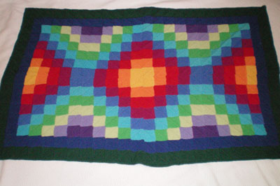Marisa of Portland, OR knit this wonderful Høxbro quilt in Dale Baby Ull