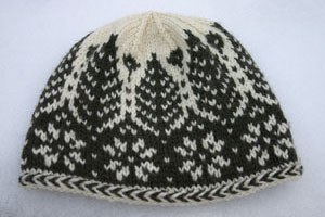 The Timbers Hat, a stranded Norwegian knitting pattern and knitting kit design Norwegian knitting design
