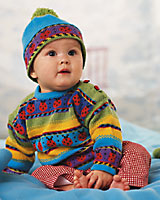 knitting pattern for ladybug marihone baby sweater from dale of norway at kidsknits.com