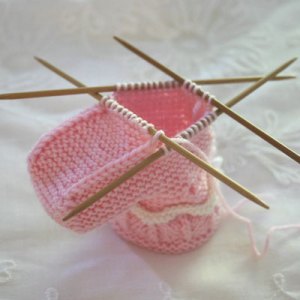 Booties for a Special Day, circularly knit