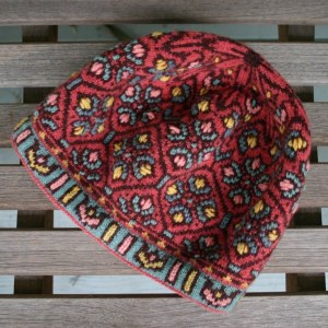 Fair Isle hat with embroidery, Allamanda Hat, by Mary Ann Stephens, copryright 2012