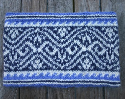 Riverside Cowl, a Fair Isle knitting design in Dale of Norway Royal Alpakka, 100% alpaca yarn, available through the designer's retail website, kidsknits.com.