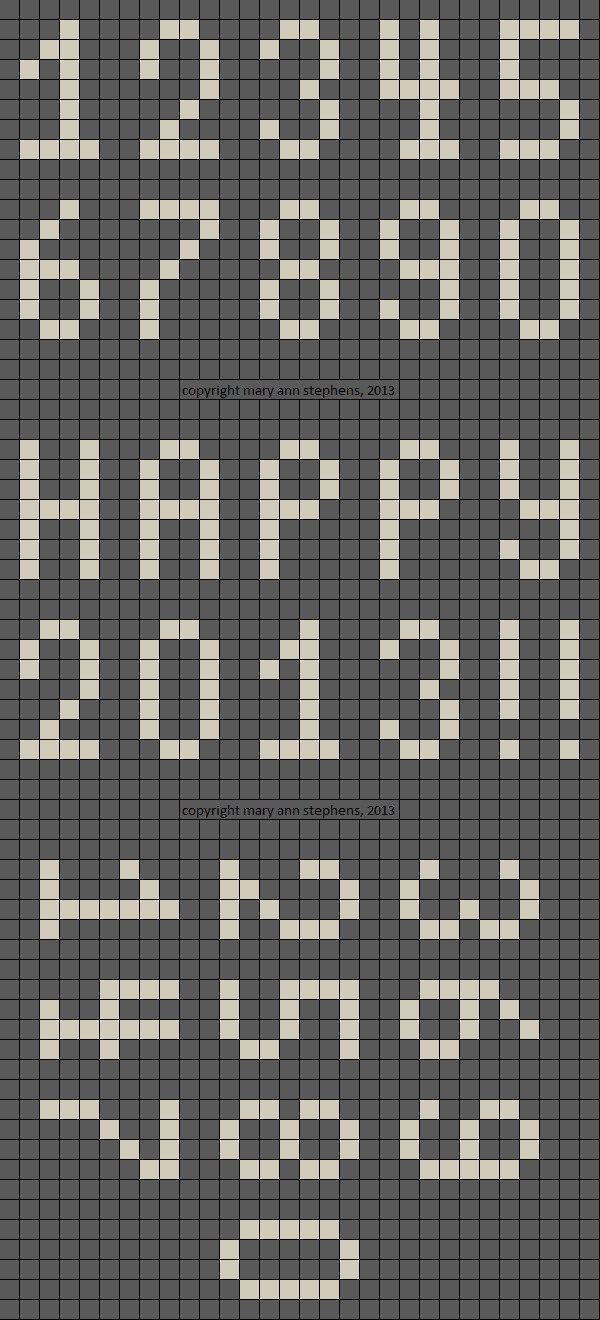 free knitting chart with numbers