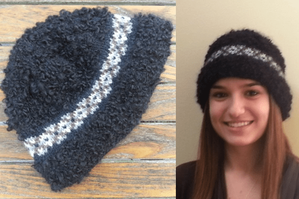 Knitting pattern for ladies' hat with Fair Isle detail.