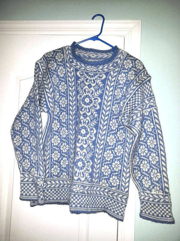 Wintergarden Pullover by Mary Ann Stephens, knit in Dale Garn Heilo