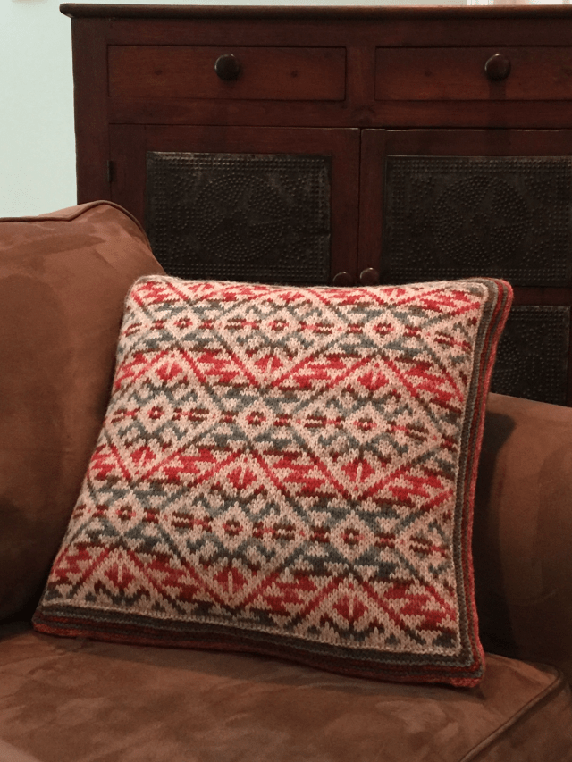 Fair Isle Catalina Highway Pillow in Jamieson's Shetland Spindrift yarn